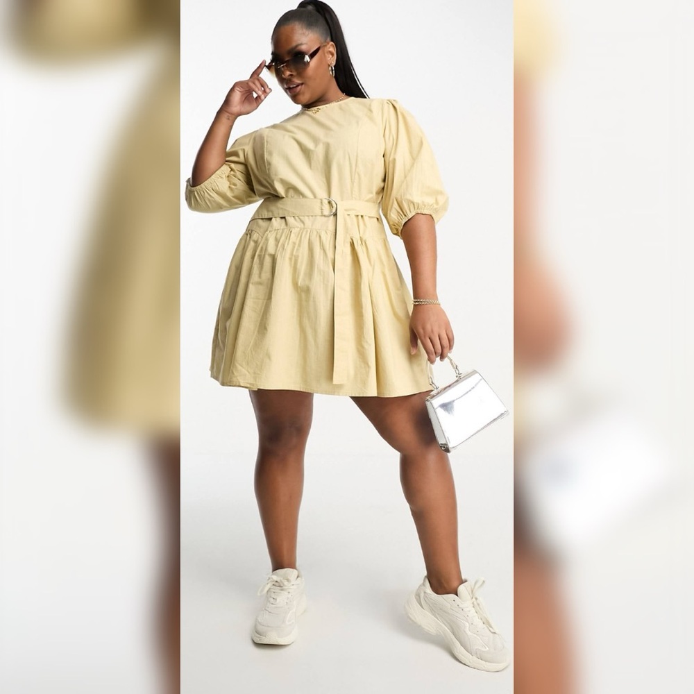 ASOS DESIGN Curve cotton drop waist mini dress with d-ring